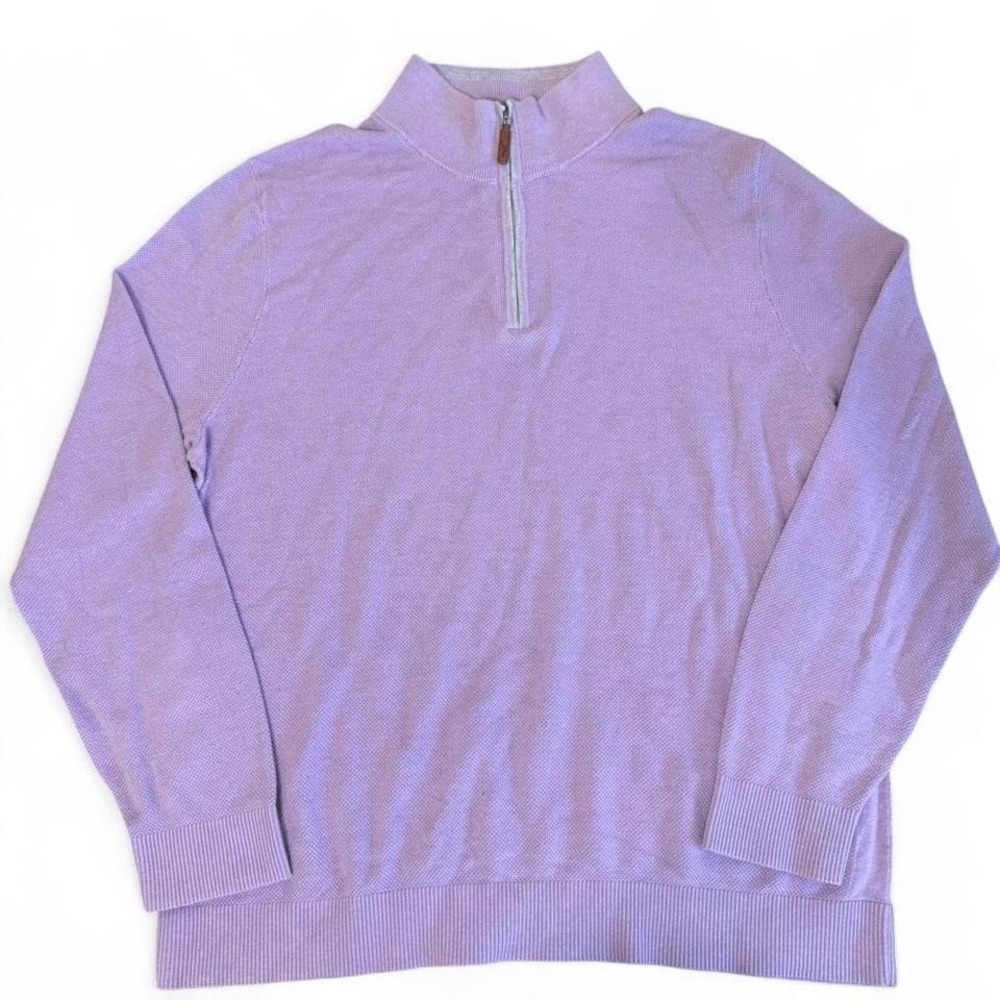 Tommy Bahama purple quarter‎ zip sweater